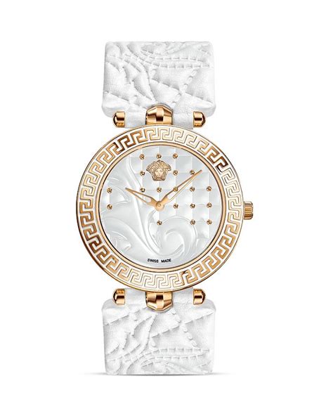 Versace Vanitas Rose Gold PVD Watch with White Enamel Dial, 